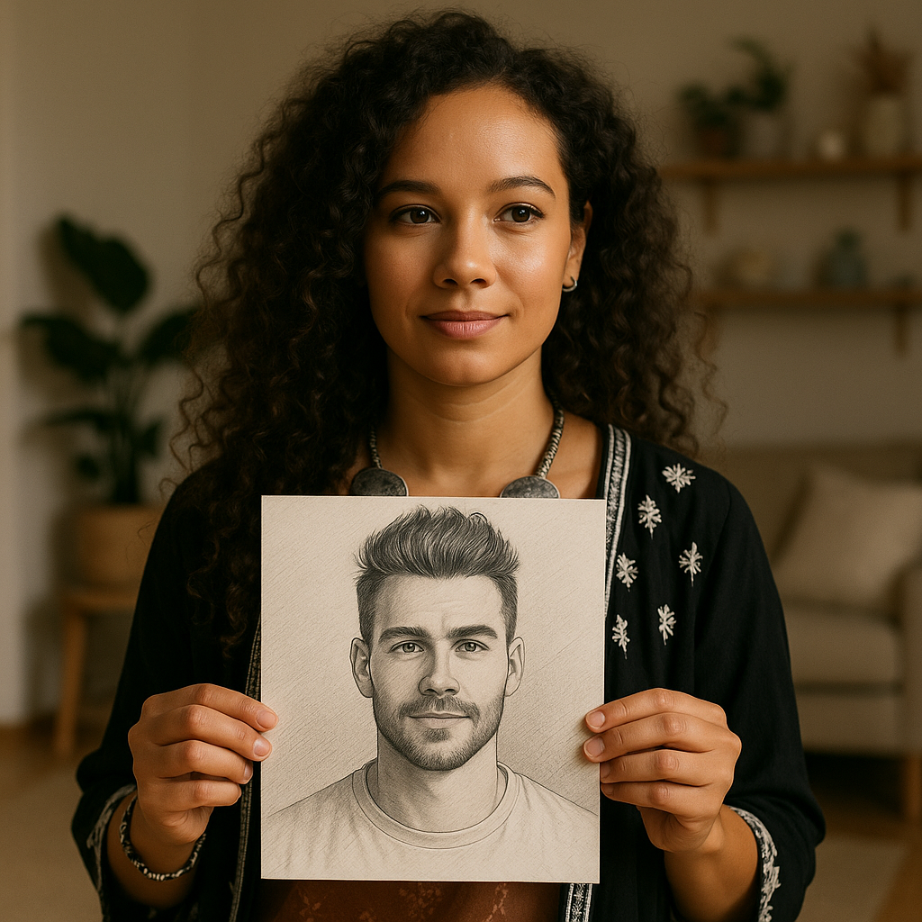 Pieštas sielos draugo portretas ir detalus aprašymas